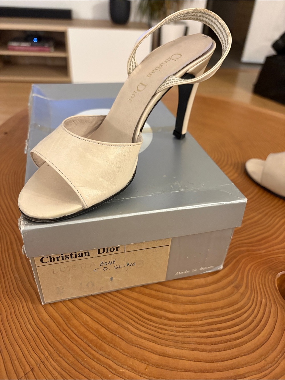 Dior Bone Slingback Stiletto Heel